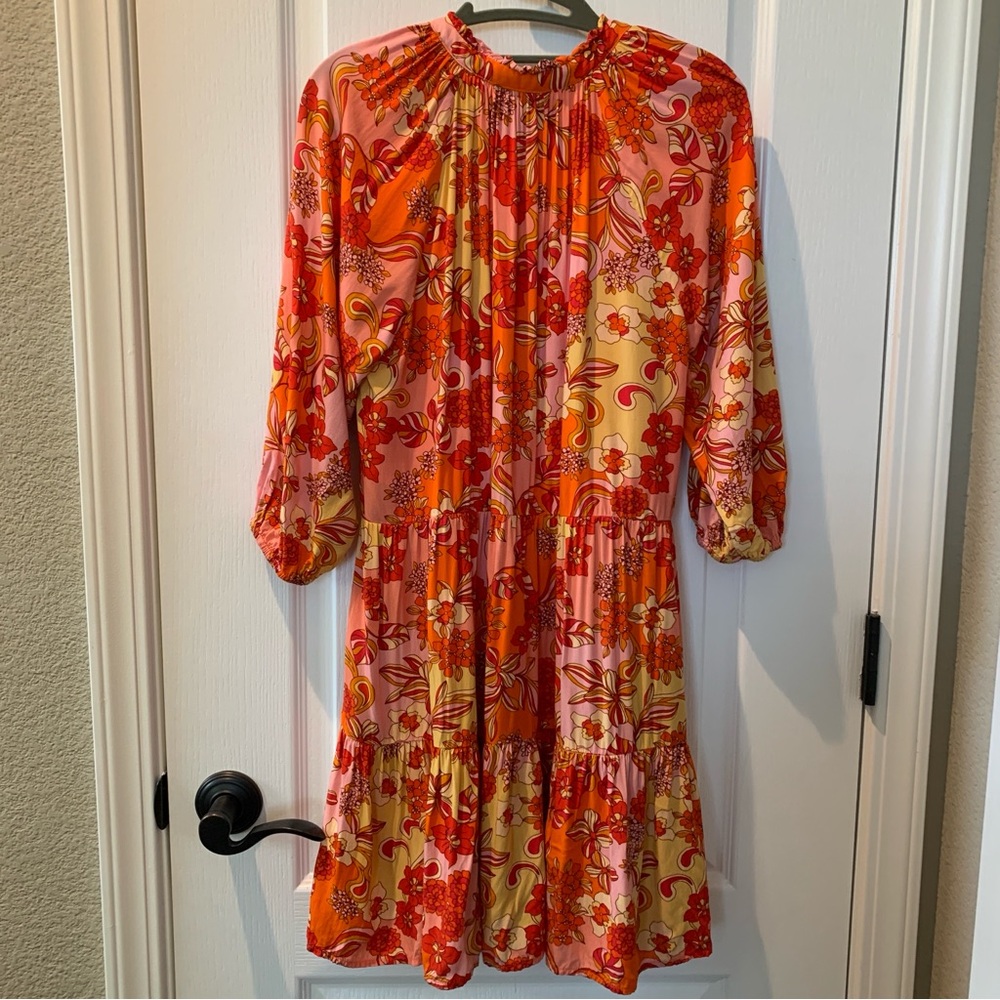 GREYLIN Multi-colored Floral Flowy Mini Dress with Pockets Medium - Picture 9 of 14